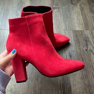 NWOT Red Velvet Booties.